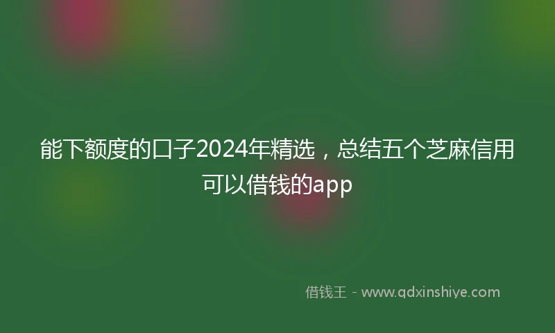 能下额度的口子2024年精选，总结五个芝麻信用可以借钱的app
