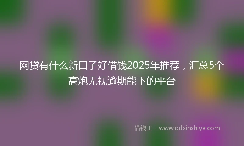 网贷有什么新口子好借钱2025年推荐，汇总5个高炮无视逾期能下的平台