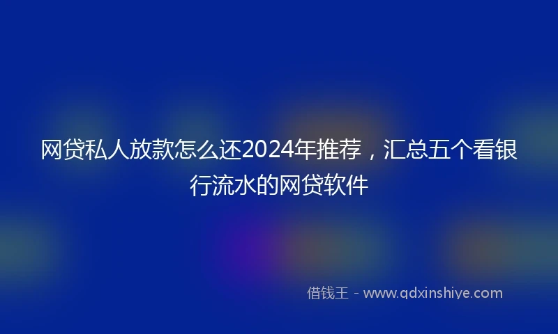 网贷私人放款怎么还2024年推荐，汇总五个看银行流水的网贷软件