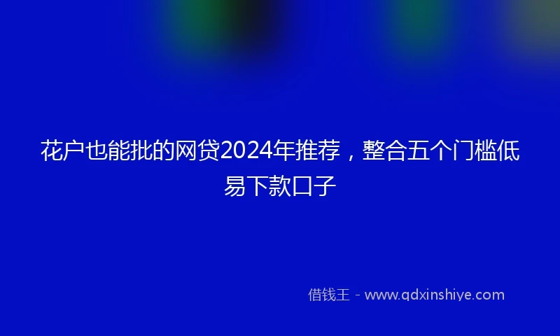花户也能批的网贷2024年推荐,整合五个门槛低易下款口子
