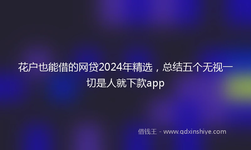 花户也能借的网贷2024年精选，总结五个无视一切是人就下款app