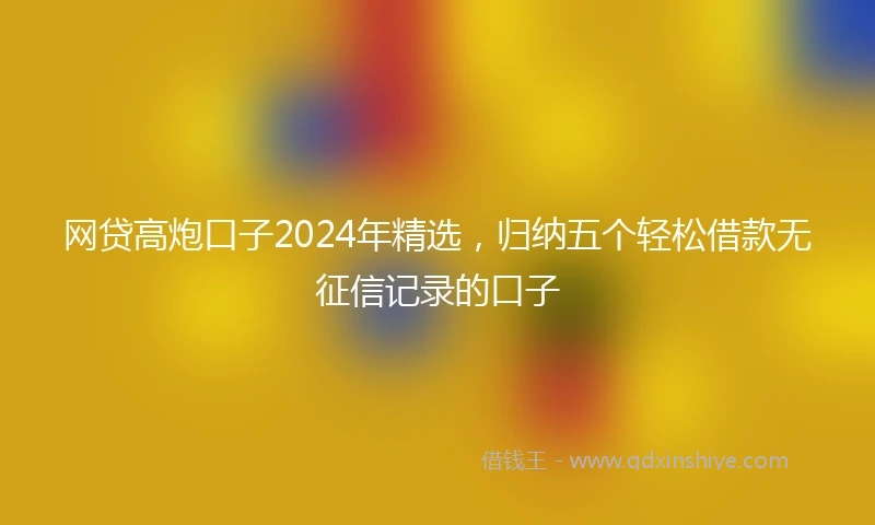 网贷高炮口子2024年精选，归纳五个轻松借款无征信记录的口子