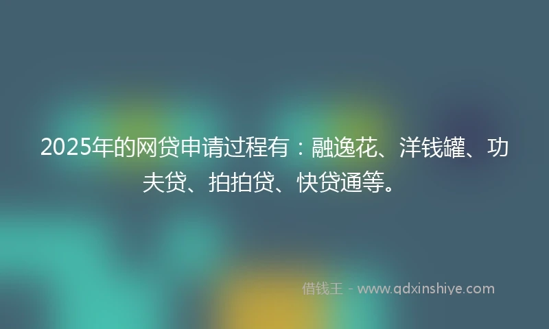 2025年的网贷申请过程有：融逸花、洋钱罐、功夫贷、拍拍贷、快贷通等。