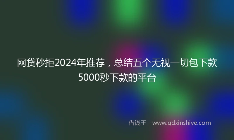 网贷秒拒2024年推荐，总结五个无视一切包下款5000秒下款的平台