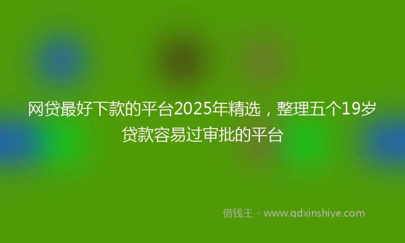 网贷最好下款的平台2025年精选，整理五个19岁贷款容易过审批的平台