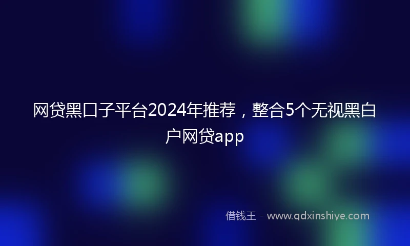 网贷黑口子平台2024年推荐，整合5个无视黑白户网贷app