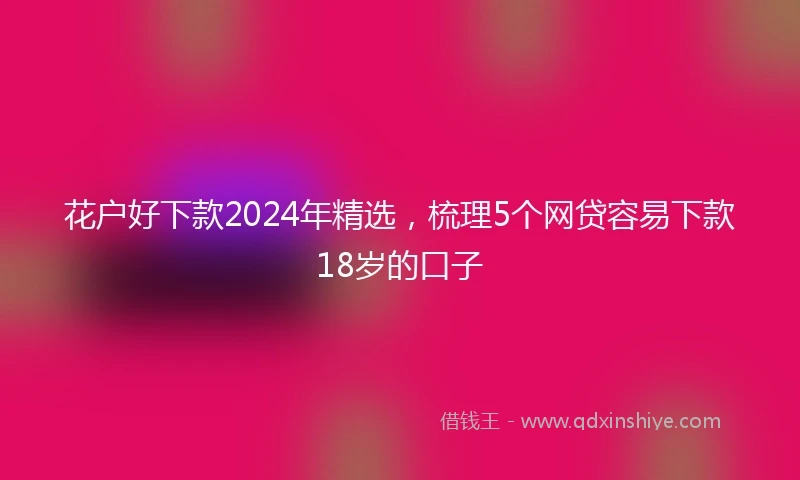 花户好下款2024年精选，梳理5个网贷容易下款18岁的口子