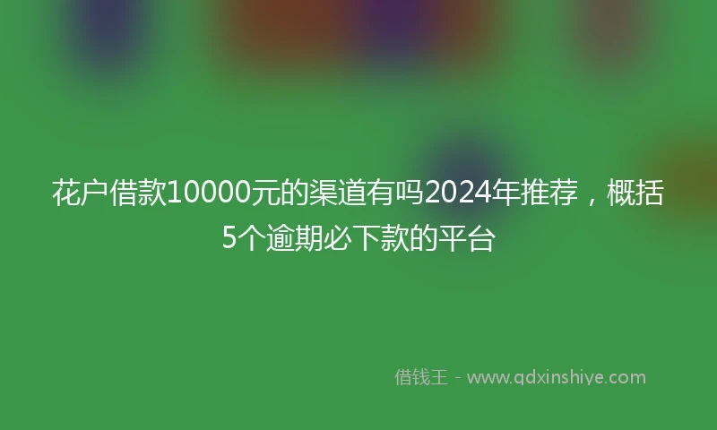 花户借款10000元的渠道有吗2024年推荐，概括5个逾期必下款的平台