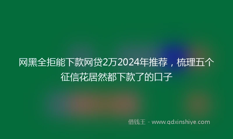网黑全拒能下款网贷2万2024年推荐，梳理五个征信花居然都下款了的口子
