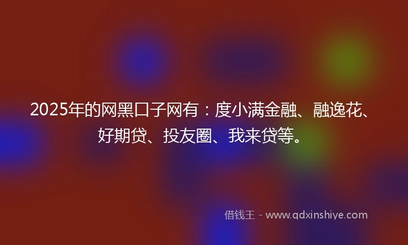2025年的网黑口子网有:度小满金融、融逸花、好期贷、投友圈、我来贷等。