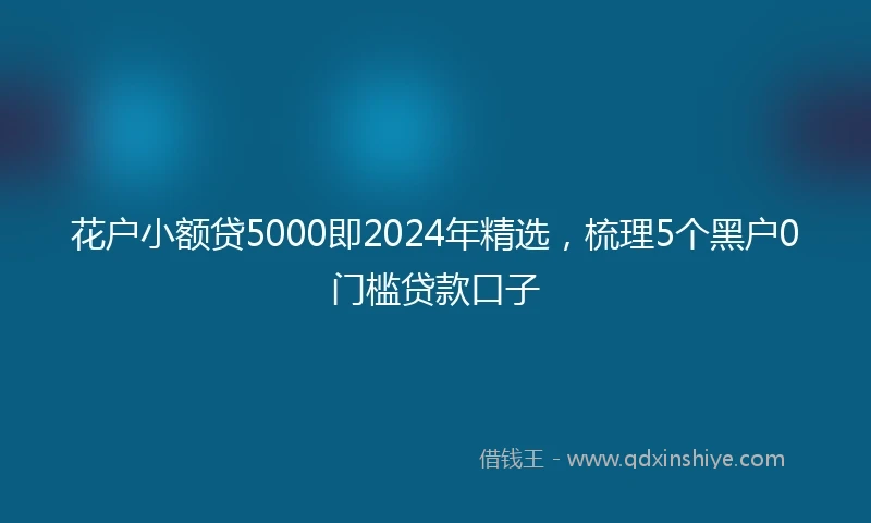 花户小额贷5000即2024年精选，梳理5个黑户0门槛贷款口子