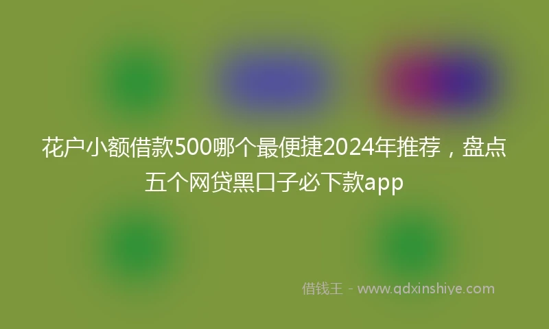 花户小额借款500哪个最便捷2024年推荐，盘点五个网贷黑口子必下款app