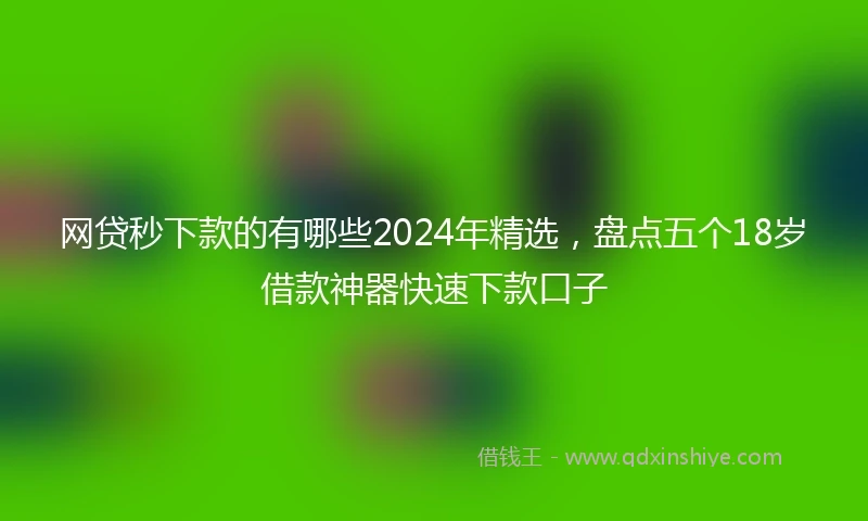 网贷秒下款的有哪些2024年精选，盘点五个18岁借款神器快速下款口子