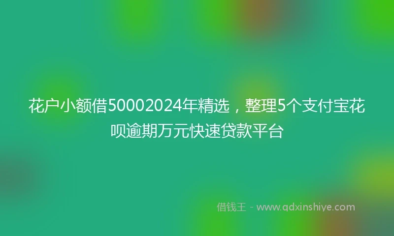 花户小额借50002024年精选,整理5个支付宝花呗逾期万元快速贷款平台