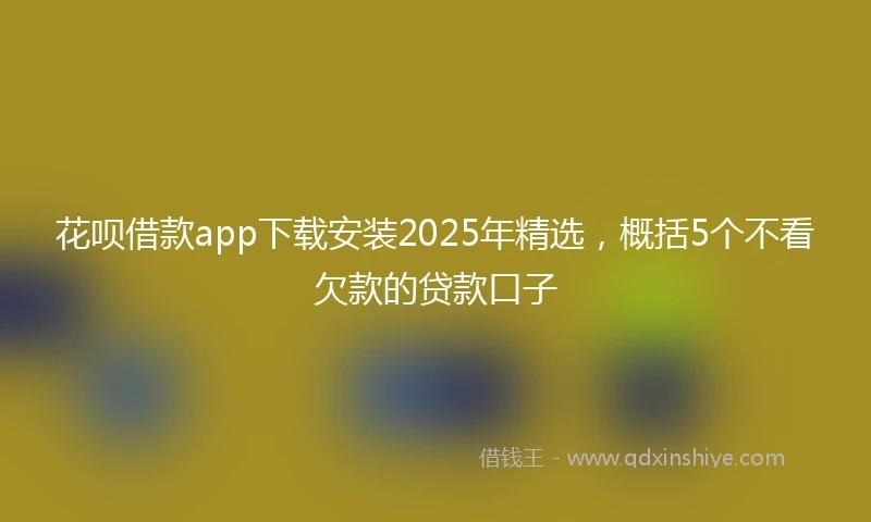 花呗借款app下载安装2025年精选，概括5个不看欠款的贷款口子