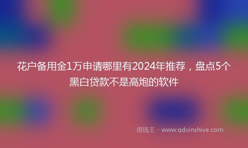 花户备用金1万申请哪里有2024年推荐，盘点5个黑白贷款不是高炮的软件