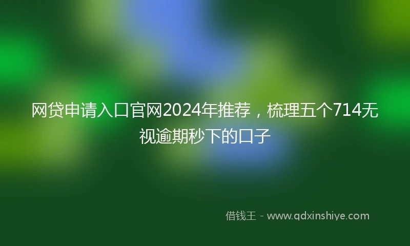 网贷申请入口官网2024年推荐，梳理五个714无视逾期秒下的口子