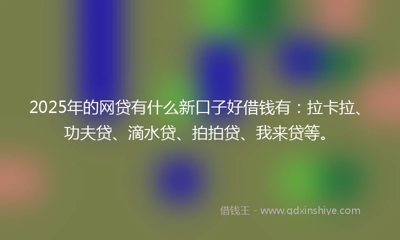 2025年的网贷有什么新口子好借钱有：拉卡拉、功夫贷、滴水贷、拍拍贷、我来贷等。