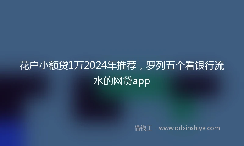 花户小额贷1万2024年推荐，罗列五个看银行流水的网贷app