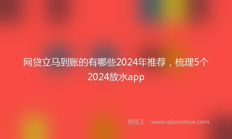 网贷立马到账的有哪些2024年推荐，梳理5个2024放水app