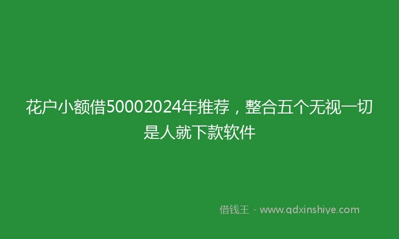 花户小额借50002024年推荐，整合五个无视一切是人就下款软件
