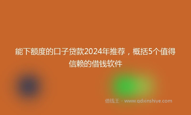 能下额度的口子贷款2024年推荐，概括5个值得信赖的借钱软件