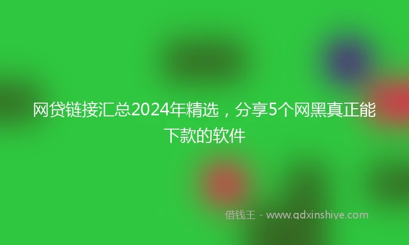 网贷链接汇总2024年精选，分享5个网黑真正能下款的软件