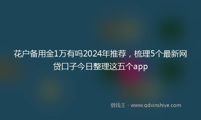 花户备用金1万有吗2024年推荐，梳理5个最新网贷口子今日整理这五个app
