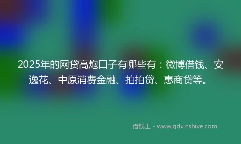 2025年的网贷高炮口子有哪些有：微博借钱、安逸花、中原消费金融、拍拍贷、惠商贷等。