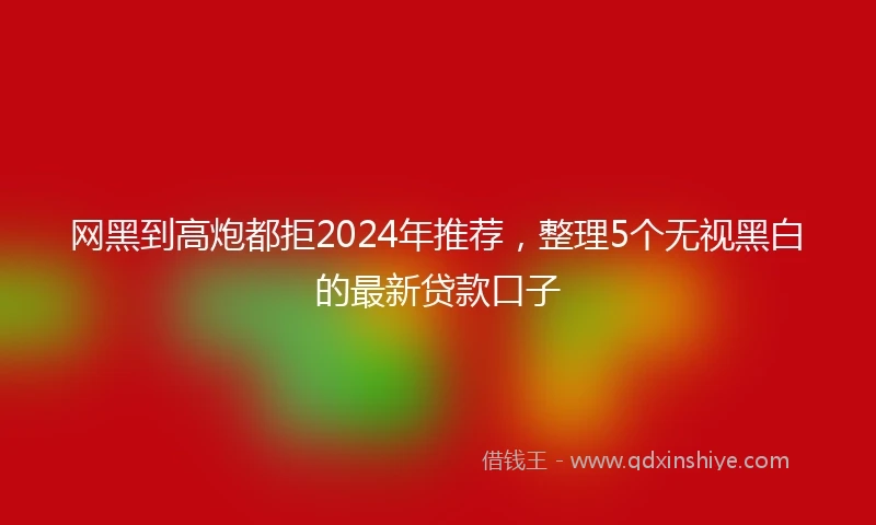 网黑到高炮都拒2024年推荐，整理5个无视黑白的最新贷款口子