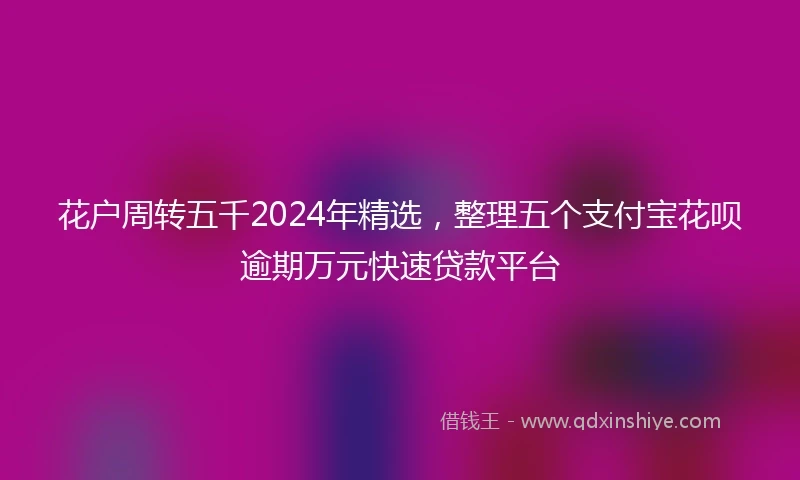 花户周转五千2024年精选，整理五个支付宝花呗逾期万元快速贷款平台
