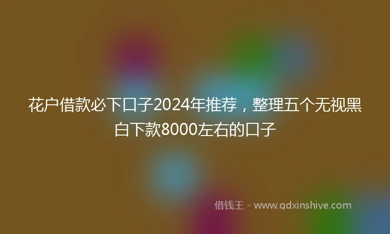 花户借款必下口子2024年推荐，整理五个无视黑白下款8000左右的口子