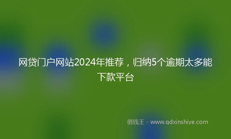 网贷门户网站2024年推荐，归纳5个逾期太多能下款平台