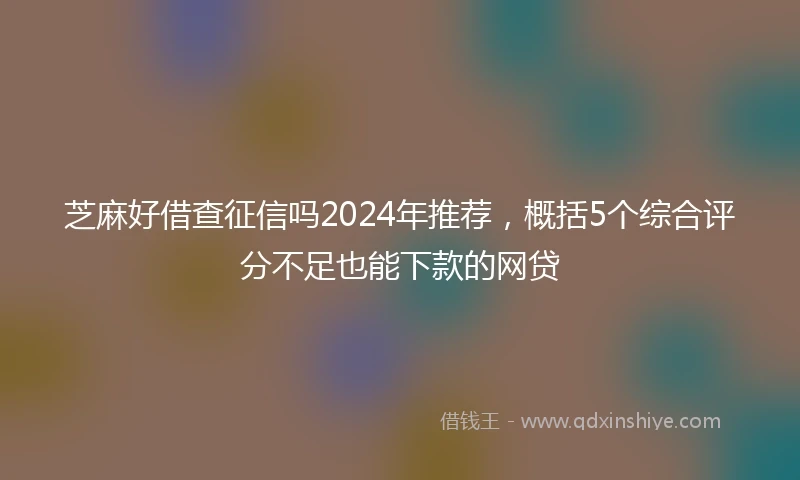 芝麻好借查征信吗2024年推荐，概括5个综合评分不足也能下款的网贷