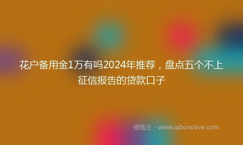 花户备用金1万有吗2024年推荐，盘点五个不上征信报告的贷款口子