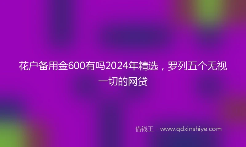 花户备用金600有吗2024年精选，罗列五个无视一切的网贷