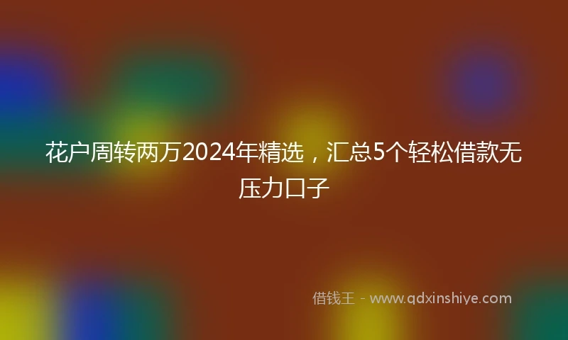 花户周转两万2024年精选，汇总5个轻松借款无压力口子