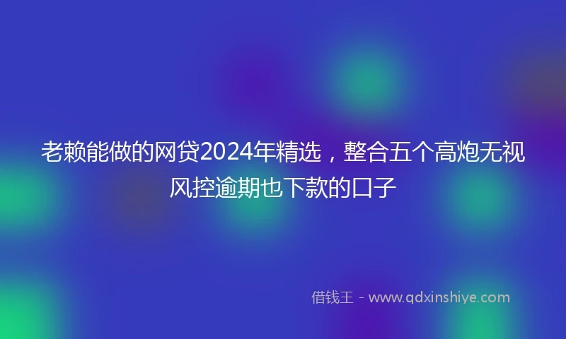 老赖能做的网贷2024年精选,整合五个高炮无视风控逾期也下款的口子