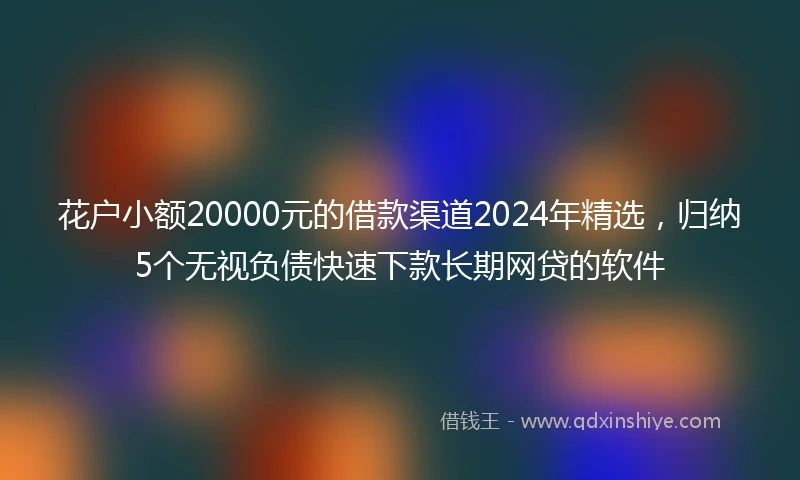 花户小额20000元的借款渠道2024年精选，归纳5个无视负债快速下款长期网贷的软件