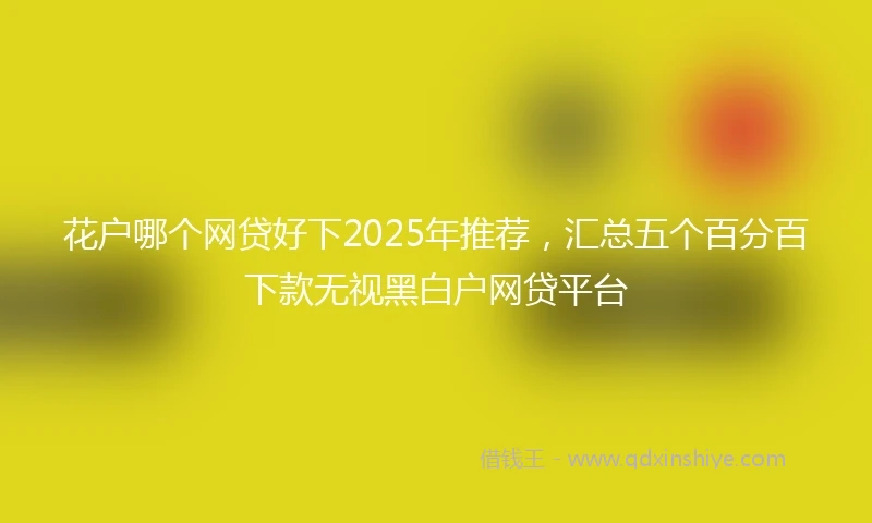 花户哪个网贷好下2025年推荐，汇总五个百分百下款无视黑白户网贷平台