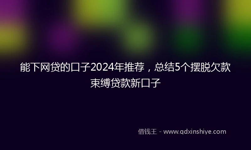 能下网贷的口子2024年推荐，总结5个摆脱欠款束缚贷款新口子