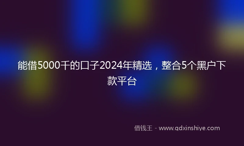 能借5000千的口子2024年精选，整合5个黑户下款平台