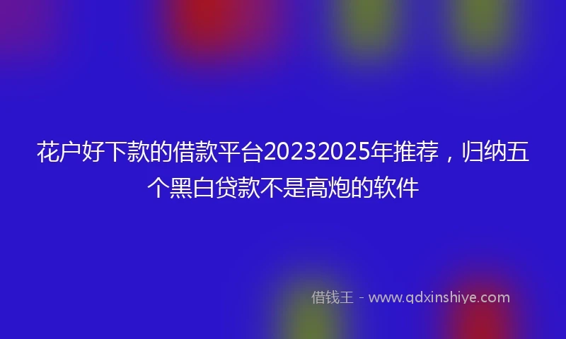 花户好下款的借款平台20232025年推荐，归纳五个黑白贷款不是高炮的软件