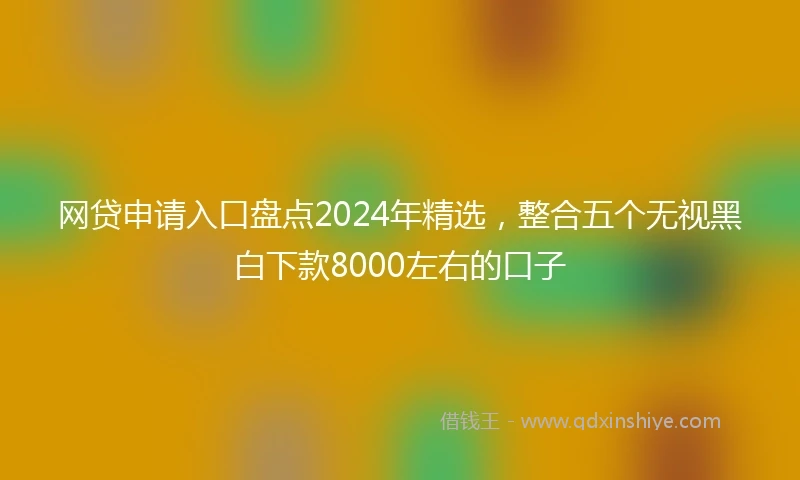 网贷申请入口盘点2024年精选，整合五个无视黑白下款8000左右的口子