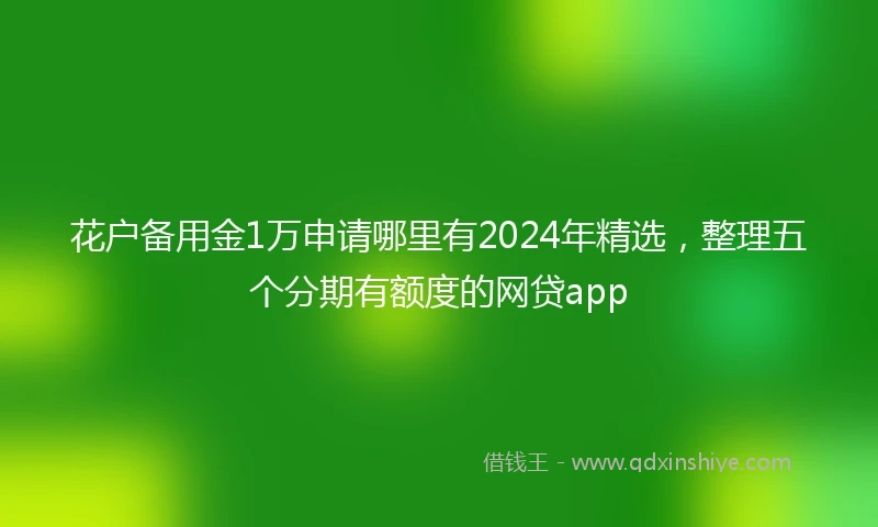 花户备用金1万申请哪里有2024年精选，整理五个分期有额度的网贷app