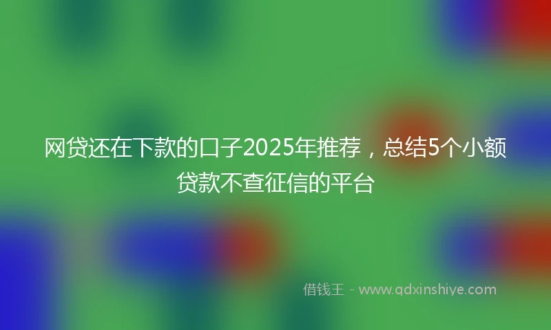 网贷还在下款的口子2025年推荐，总结5个小额贷款不查征信的平台