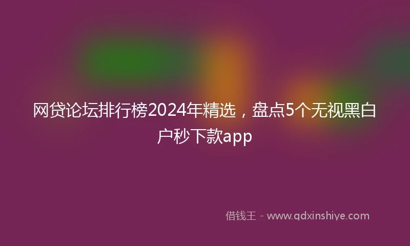 网贷论坛排行榜2024年精选，盘点5个无视黑白户秒下款app