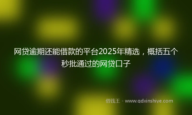 网贷逾期还能借款的平台2025年精选，概括五个秒批通过的网贷口子