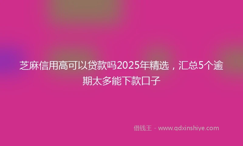芝麻信用高可以贷款吗2025年精选，汇总5个逾期太多能下款口子