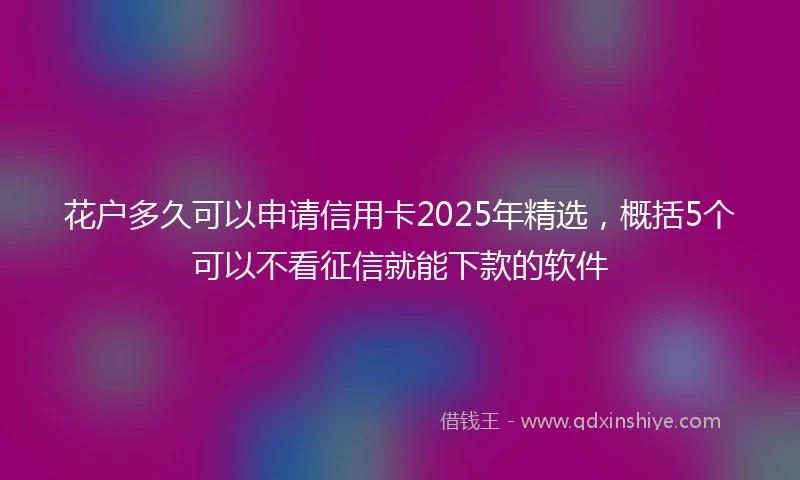 花户多久可以申请信用卡2025年精选，概括5个可以不看征信就能下款的软件